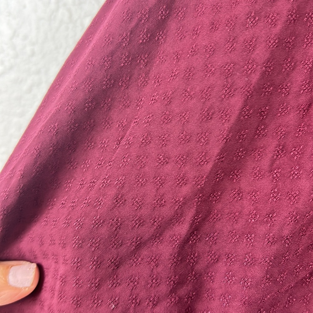 NWT Ann Taylor Loft merlot v-neck balloon sleeve top M - Picture 5 of 8